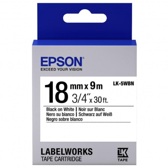 Картридж зі стрічкою Epson для для  LW-400/400VP/700 Standart Black/White 18mm x 9m (C53S655006)