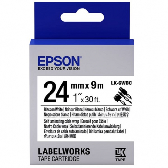 Картридж с лентой Epson для для LW-700 Cable wrap Black/White 24mm x 9m (C53S656901)