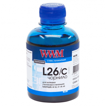 Чернила WWM для Lexmark №26/27 200г Cyan Водорастворимые (L26/C)