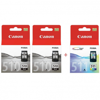 Комплект струменевих картриджів Canon Pixma MP230/MP250/MP270 PG-510/CL-511 Black2/Color (Set510BBC)