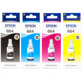 Набор оригинальных чернил Epson для L110/L210/L300 №664 4шт x 70мл B/C/M/Y (SET664E)