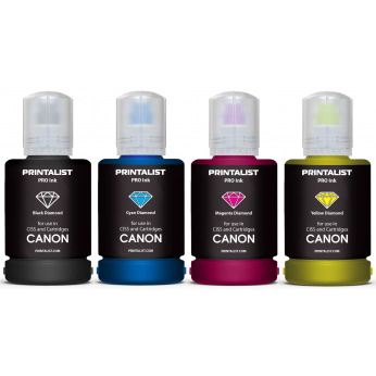 Комплект чернил PRINTALIST для Canon Водорастворимые 4х140г B/C/M/Y (PL-INK-CANON-SET4)