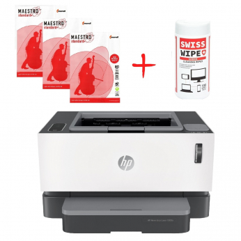 Принтер A4 HP Neverstop Laser 1000a + 3 x Maestro 500л. + Салфетки (HP1000a-Promo)