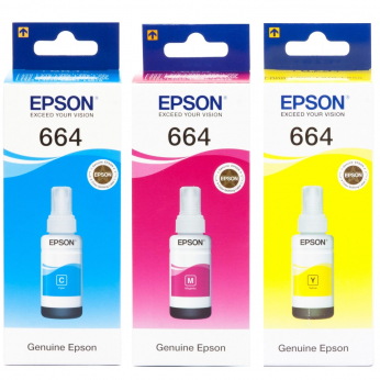 Набор оригинальных чернил Epson для L110/L210/L300 №664 3шт x 70мл C/M/Y (SET664C/M/Y)