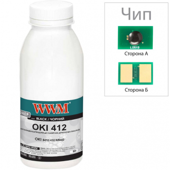 Тонер + чіп WWM для OKI B412/432/MB462 90г Black (TC-B412-90-WWM)