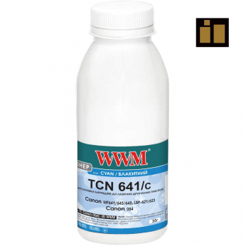 Тонер + чіп WWM для Canon MF641/643/645, LBP-621/623, Canon 054 бутль 35г Cyan (TC-Canon-054C-35-WWM)