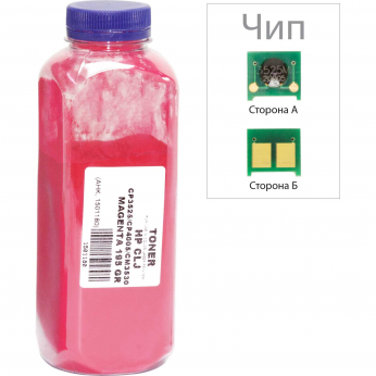 Тонер+чип АНК для HP CLJ CP3525/CM3530/CP4005 ( тонер АНК, чип АНК) бутль 195г Magenta (3202387)