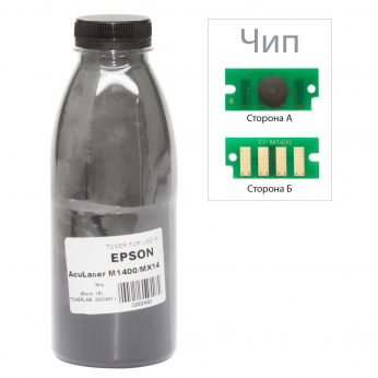 Тонер+чип АНК для Epson M1400/MX14 ( тонер АНК, чип АНК) бутль 30г Black (3202496)