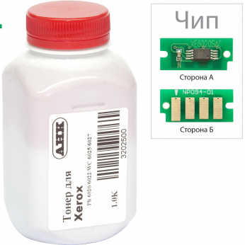 Тонер+чип АНК для Xerox Phaser 6020/6022, WC 6025 ( тонер АНК, чип АНК) бутль 30г Cyan (3202500)