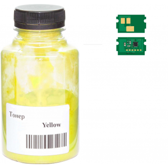 Тонер+чип АНК для Kyocera Mita ECOSYS P5021/P5521, TK-5220 ( тонер АНК, чип АНК) бутль 30г Yellow (3