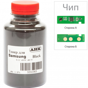 Тонер+чип АНК для Samsung SL-C430 ( тонер АНК, чип АНК) бутль 40г Black (3202630)