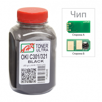 Тонер + чіп АНК для OKI C301/321 бутль 60г Black (1505325)