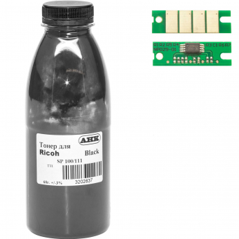 Тонер+чип АНК для Ricoh Aficio SP 111 ( тонер АНК, чип АНК) бутль 60г Black (3202555)