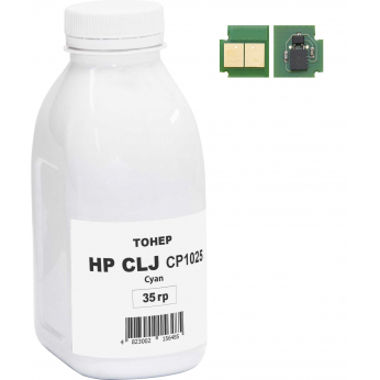 Тонер+чип NEWTONE для HP CLJ CP1025 бутль 35г Cyan (HP1025C-N35CH)
