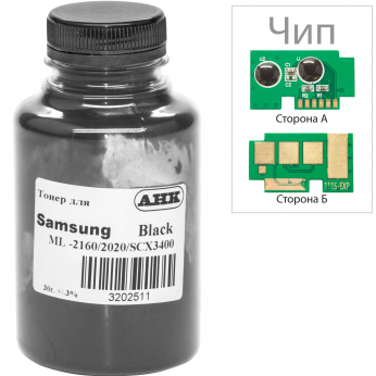 Тонер+чип TonerLab для Samsung M2020 бутль 30г Black (3202593)