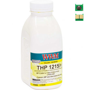 Тонер + чіп WWM для HP CLJ CP1215/CP1515/CM1312 бутль 40г Yellow (TC1215Y)