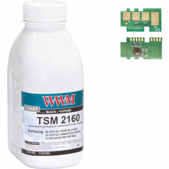 Тонер+чип WWM для Samsung SL-M2020/2070/D111S ( тонер WWM, чип WWM) бутль 45г 2000 ст. Black (TCD111
