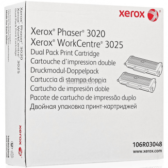 Картридж тонерный Xerox для Phaser 3020/WC3025 106R03048 2x1500 ст. Black (106R03048)